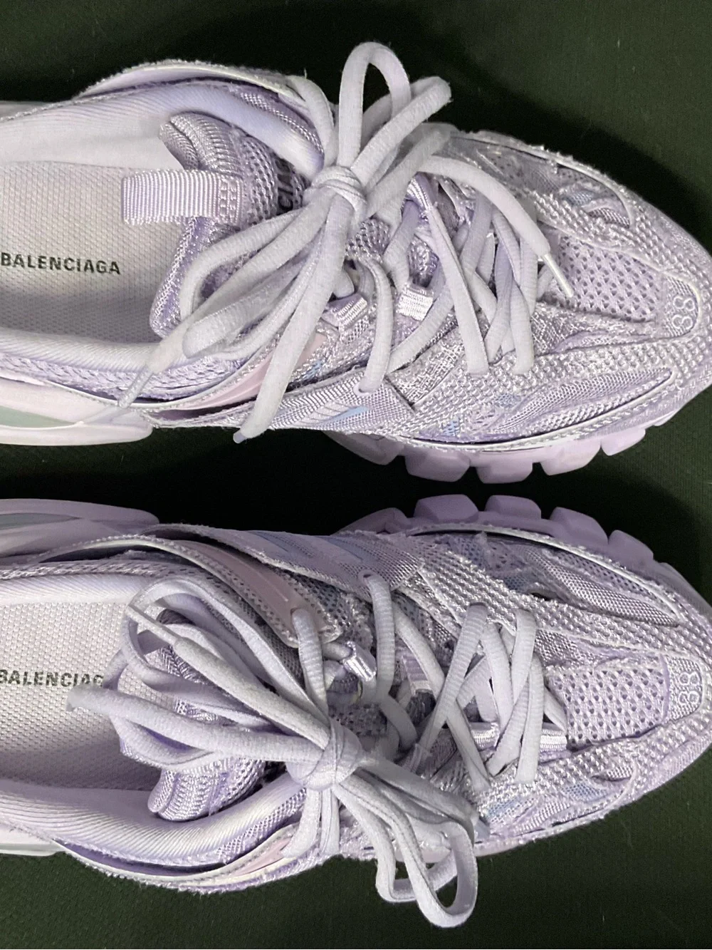 Balenciaga Women's Lilac Track Mules Style 653813 Size 38 US 8 New without Box
